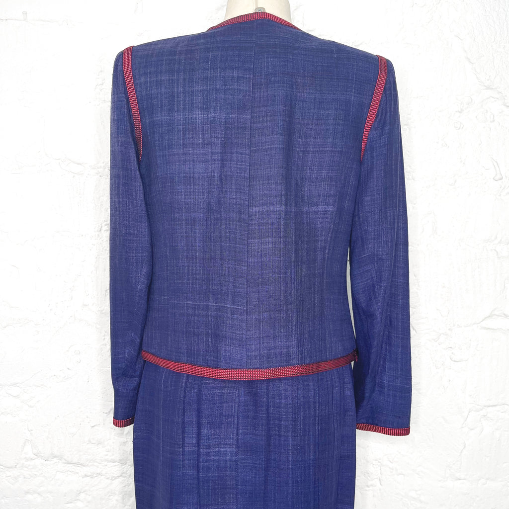 YVES SAINT LAURENT YVES SAINT LAURENT - Blue And Pink Jacket And Skirt Set - ALE PARIS Luxury Vintage