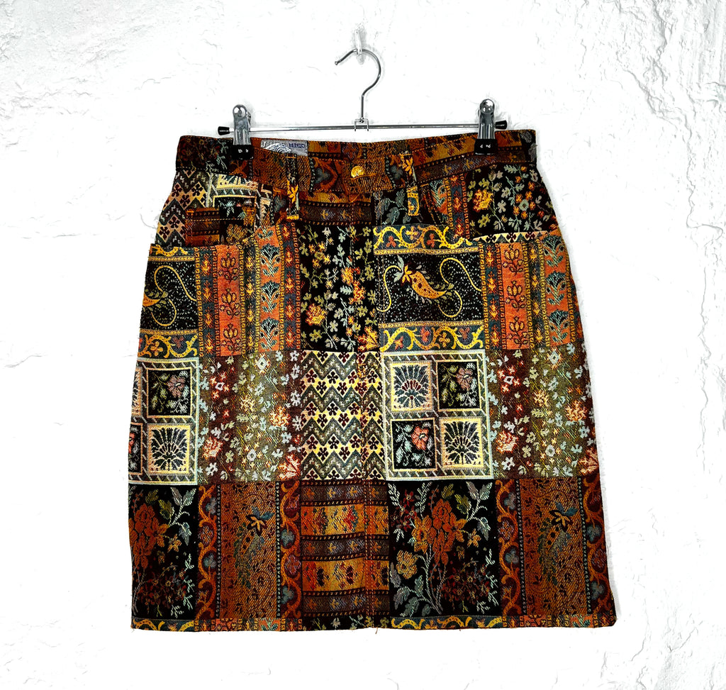 KENZO KENZO - Jacquard Multicolor Set With Skirt And Waistcoat - ALE PARIS Luxury Vintage