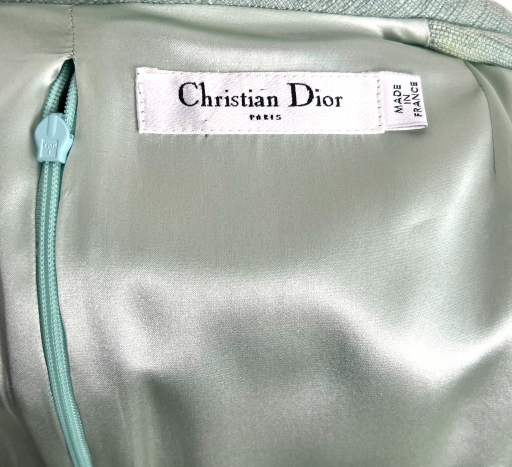 CHRISTIAN DIOR CHRISTIAN DIOR -  Blue Green Dress With Bow Collar - ALE PARIS Luxury Vintage