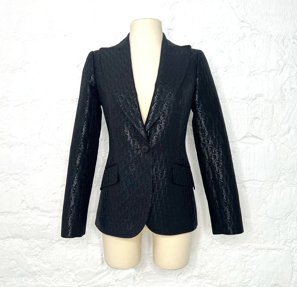 CHRISTIAN DIOR CHRISTIAN DIOR -  Black Monogram Lurex Blazer - ALE PARIS Luxury Vintage