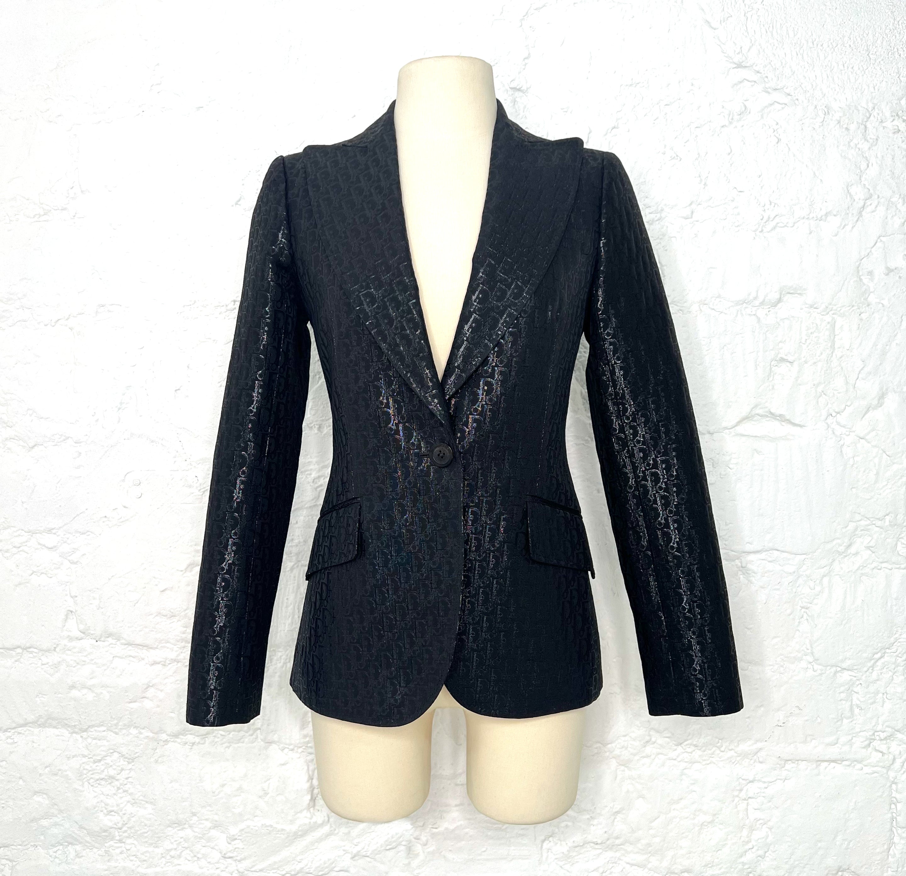 CHRISTIAN DIOR CHRISTIAN DIOR -  Black Monogram Lurex Blazer - ALE PARIS Luxury Vintage