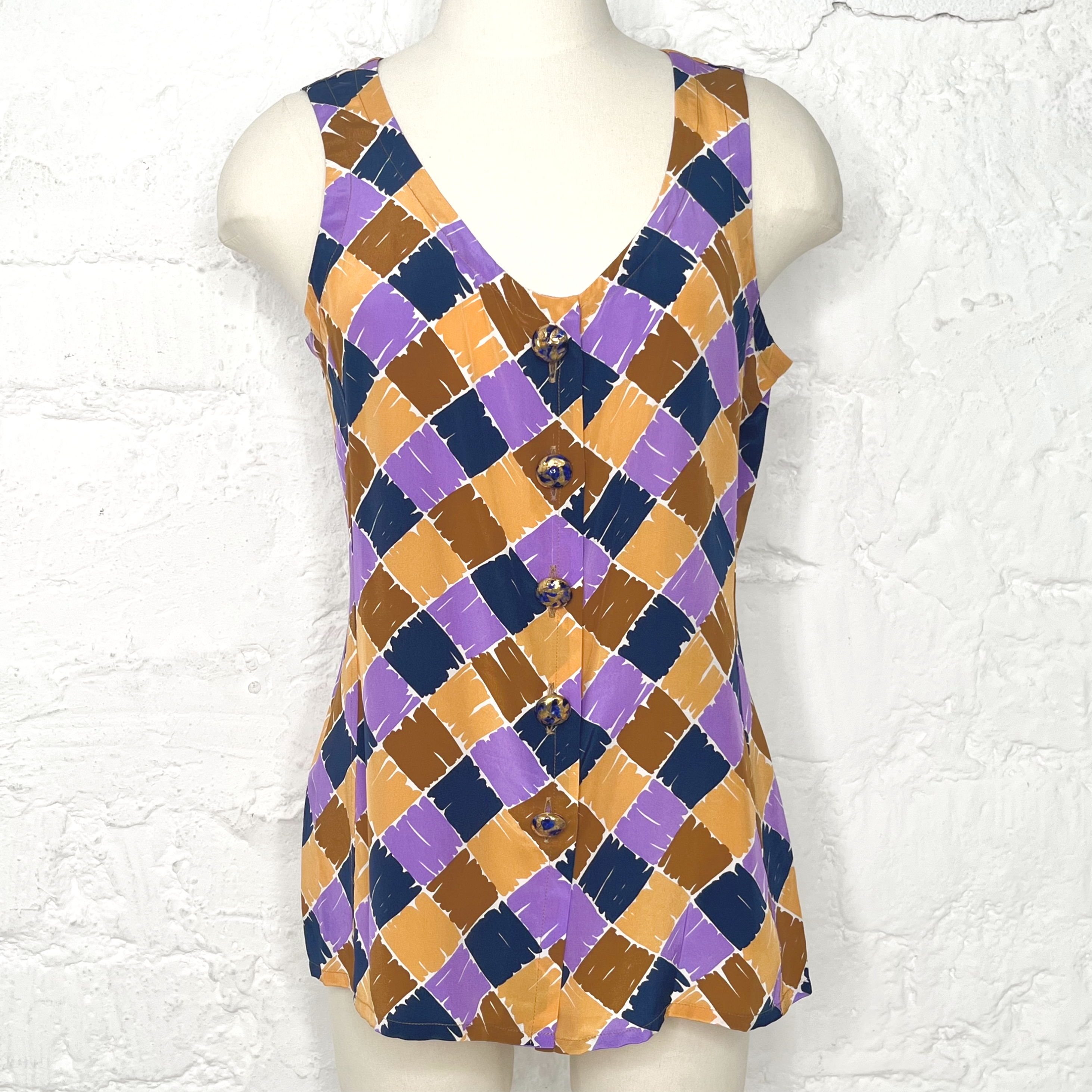 YVES SAINT LAURENT YVES SAINT LAURENT - Arlequin Silk Shirt - ALE PARIS Luxury Vintage