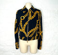 CÉLINE CELINE - Black And Gold Printed Jacket - ALE PARIS Luxury Vintage