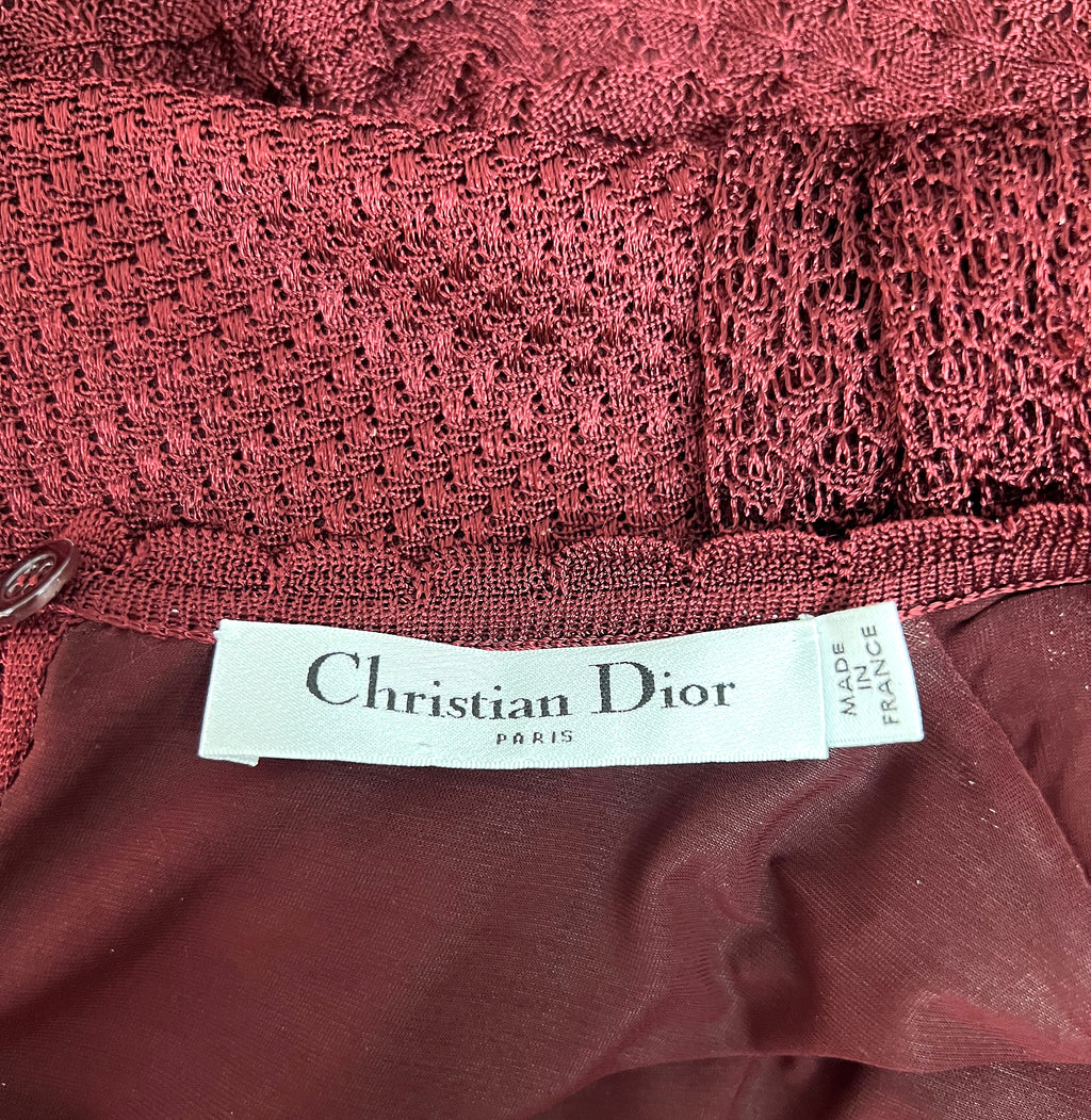 CHRISTIAN DIOR CHRISTIAN DIOR - Red Knitted Dress With Ruffles - ALE PARIS Luxury Vintage