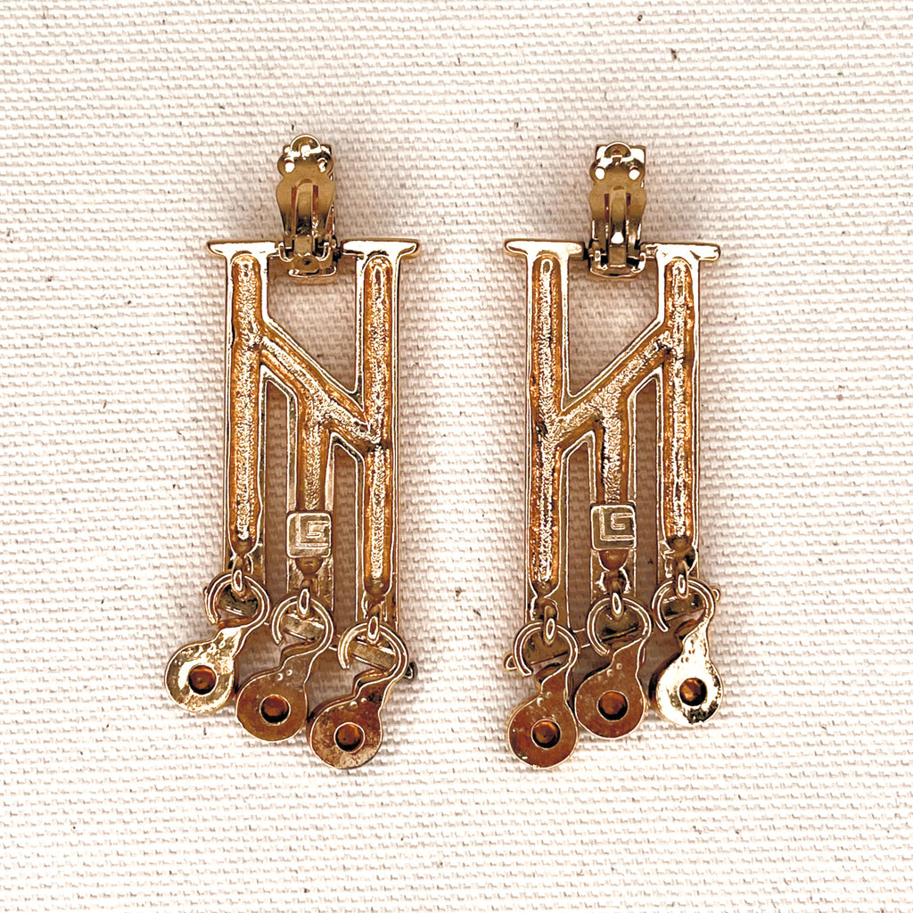 GUY LAROCHE GUY LAROCHE - Pendant Clip Earrings - ALE PARIS Luxury Vintage