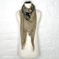BALMAIN BALMAIN - Light Brown Flower And Wolf Detail Square Scarf - ALE PARIS Luxury Vintage