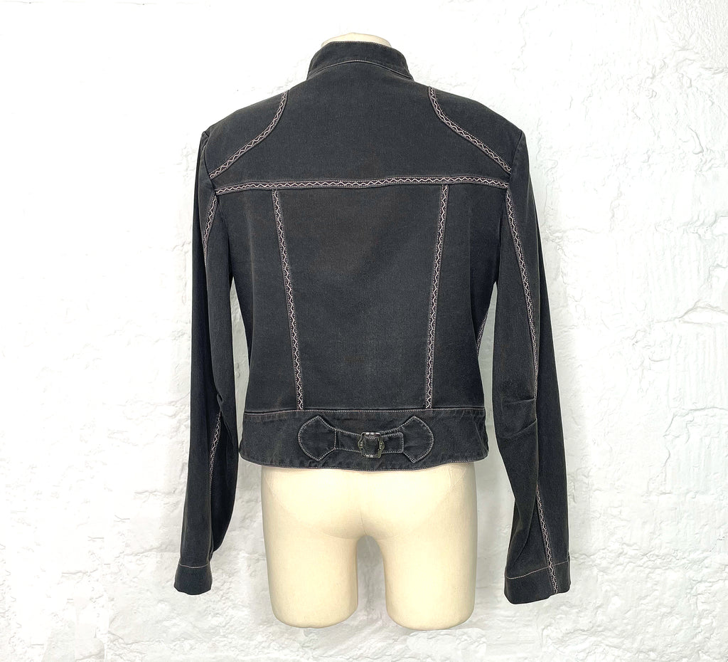 CHRISTIAN DIOR CHRISTIAN DIOR - Grey Short Denim Jacket - ALE PARIS Luxury Vintage