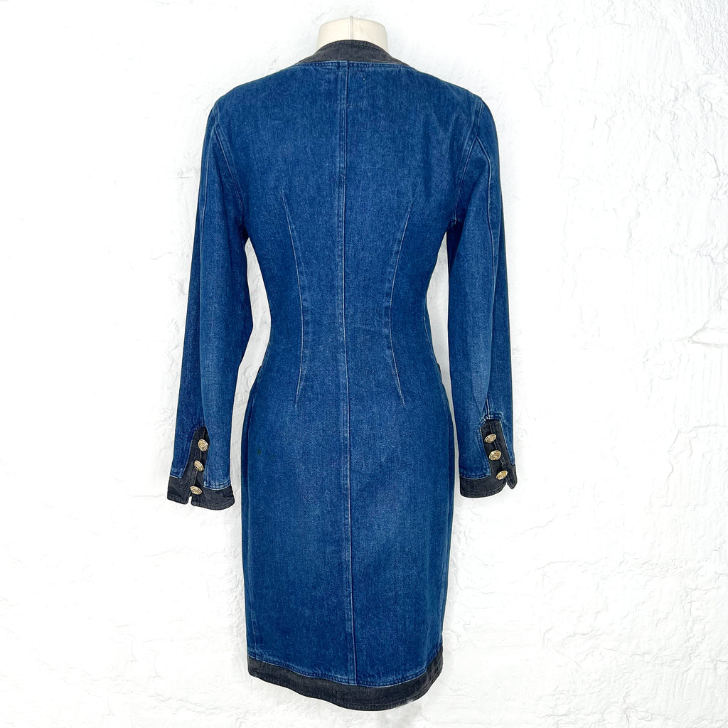 MOSCHINO MOSCHINO - Blue Denim Dress - ALE PARIS Luxury Vintage