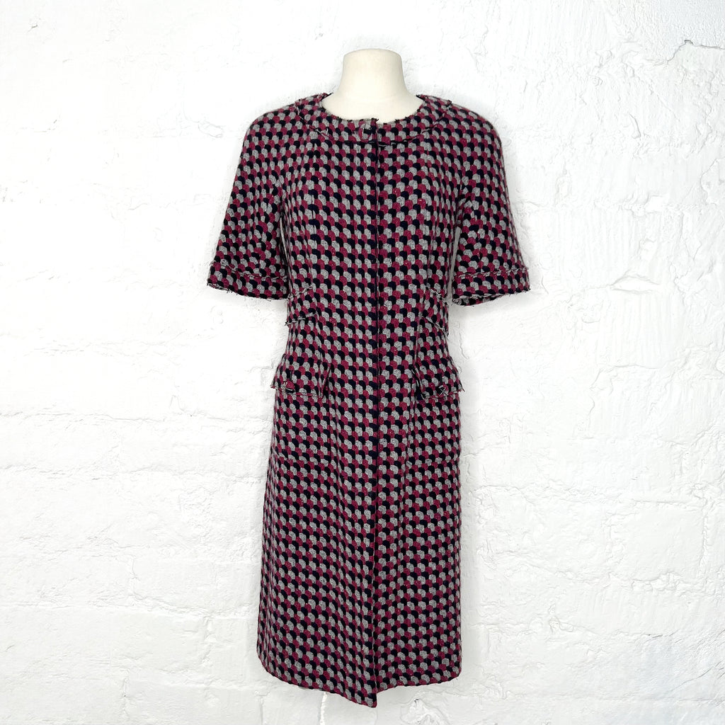 CHANEL - Cashmere purple dress - coat - ALE PARIS Luxury Vintage