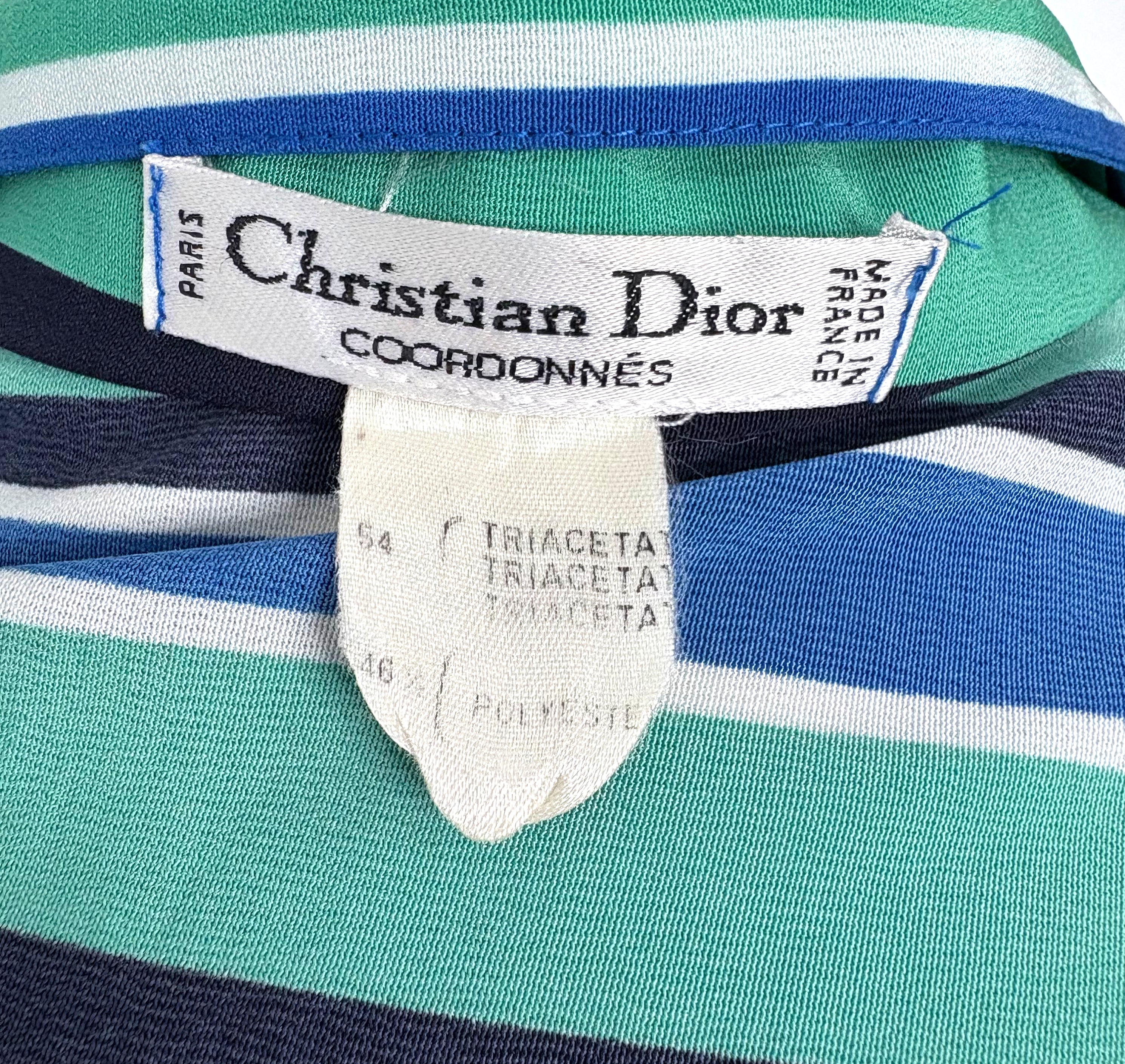 CHRISTIAN DIOR CHRISTIAN DIOR - Striped Blue Shirt - ALE PARIS Luxury Vintage