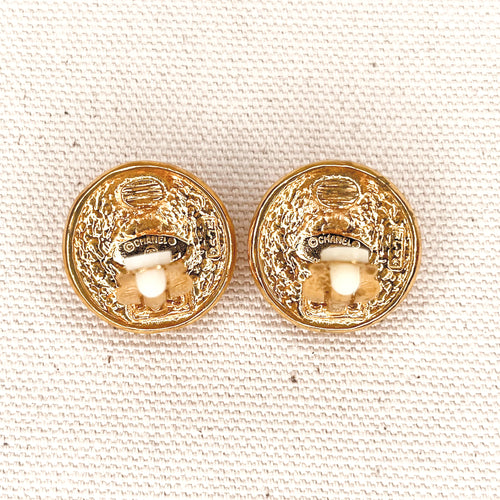 CHANEL CHANEL - Round Clip Earrings - ALE PARIS Luxury Vintage