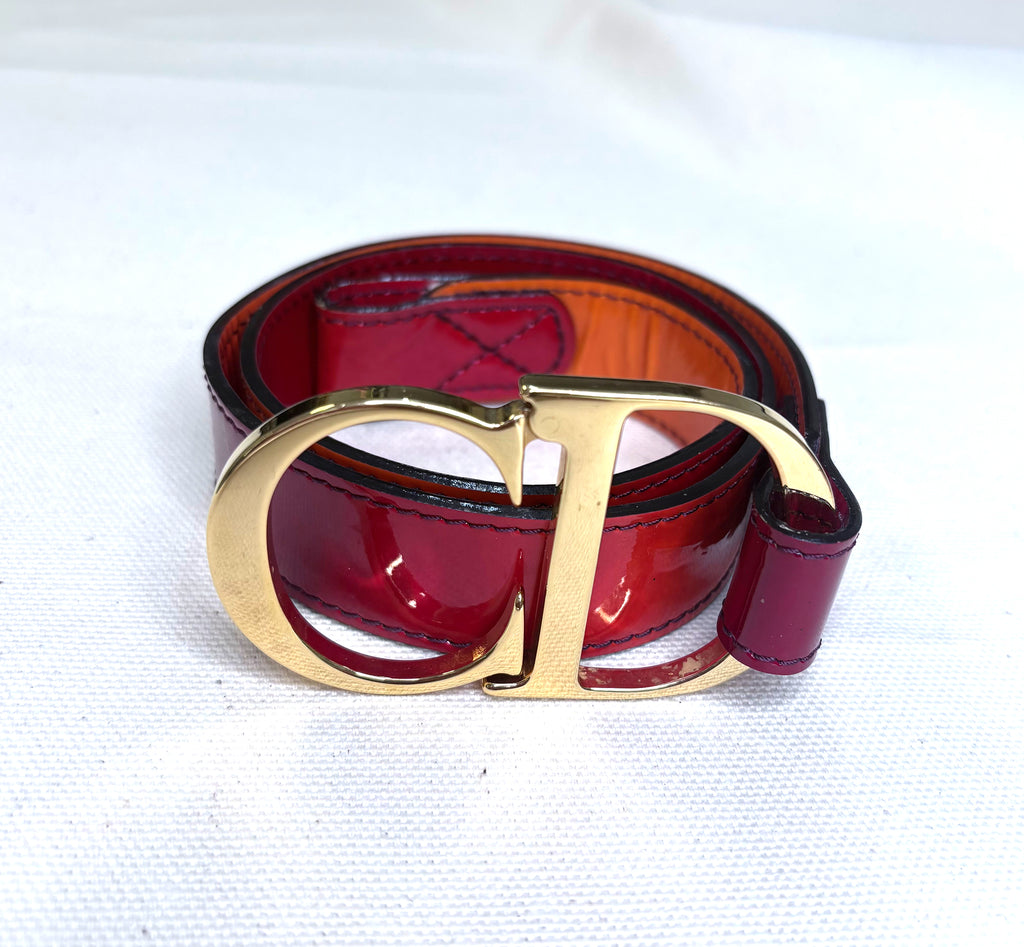 CHRISTIAN DIOR CHRISTIAN DIOR - Orange Pink Gradient Belt - ALE PARIS Luxury Vintage