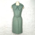 CHRISTIAN DIOR CHRISTIAN DIOR -  Blue Green Dress With Bow Collar - ALE PARIS Luxury Vintage