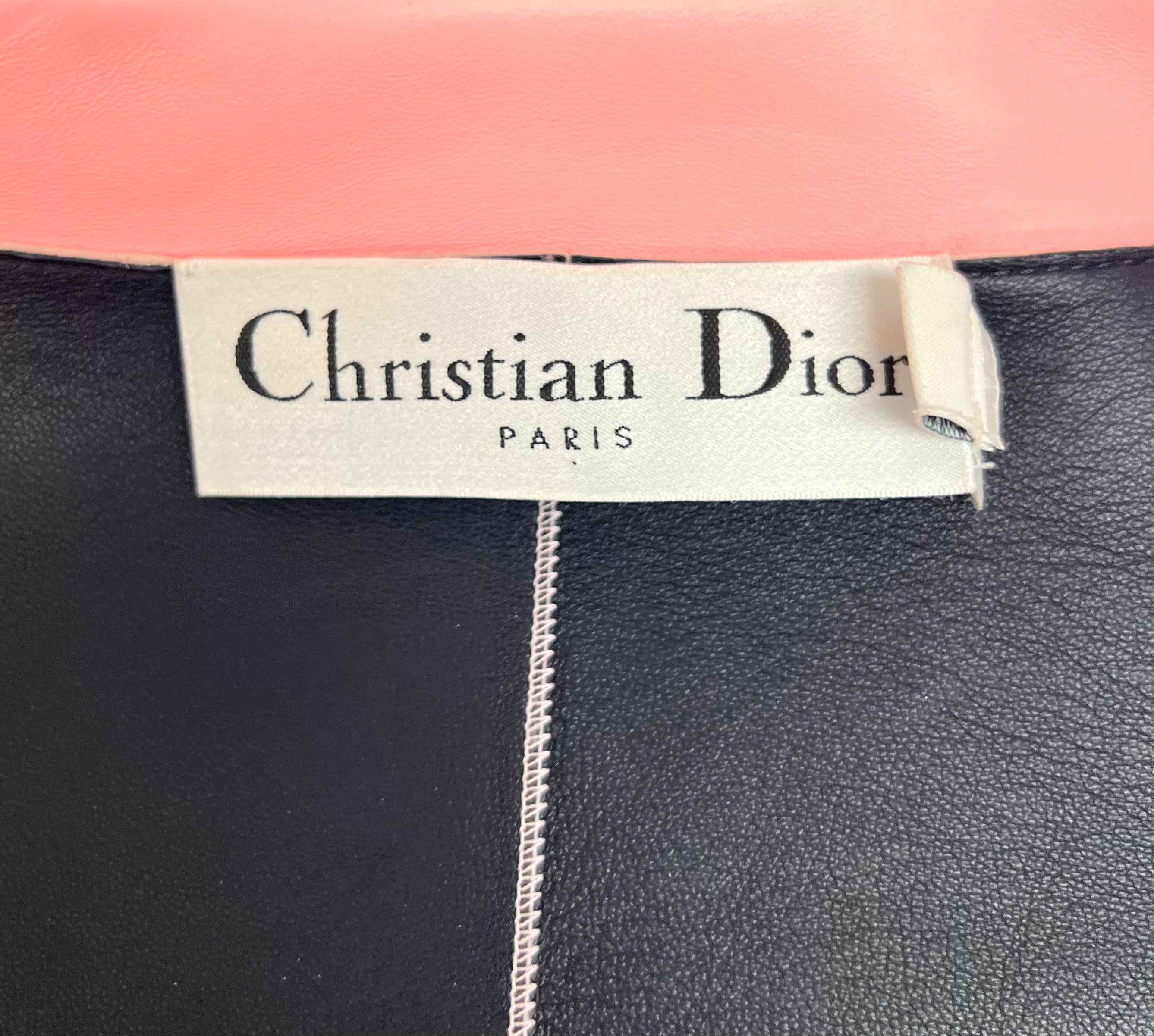 CHRISTIAN DIOR CHRISTIAN DIOR -  Cropped Pink Leather Jacket - ALE PARIS Luxury Vintage