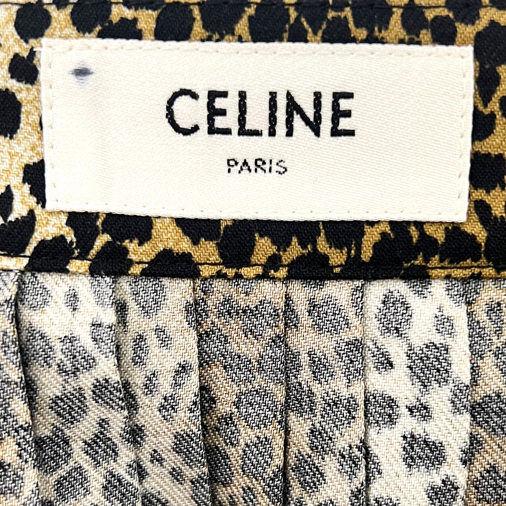 CÉLINE CELINE - Pleated Skirt Printed Leopard - ALE PARIS Luxury Vintage