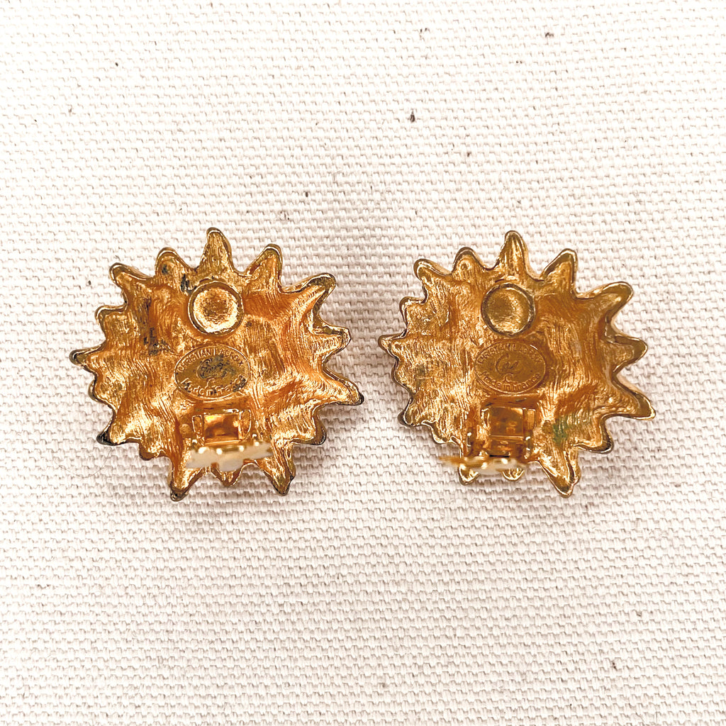CHRISTIAN LACROIX CHRISTIAN LACROIX - Sun Shapped Clip Earrings - ALE PARIS Luxury Vintage