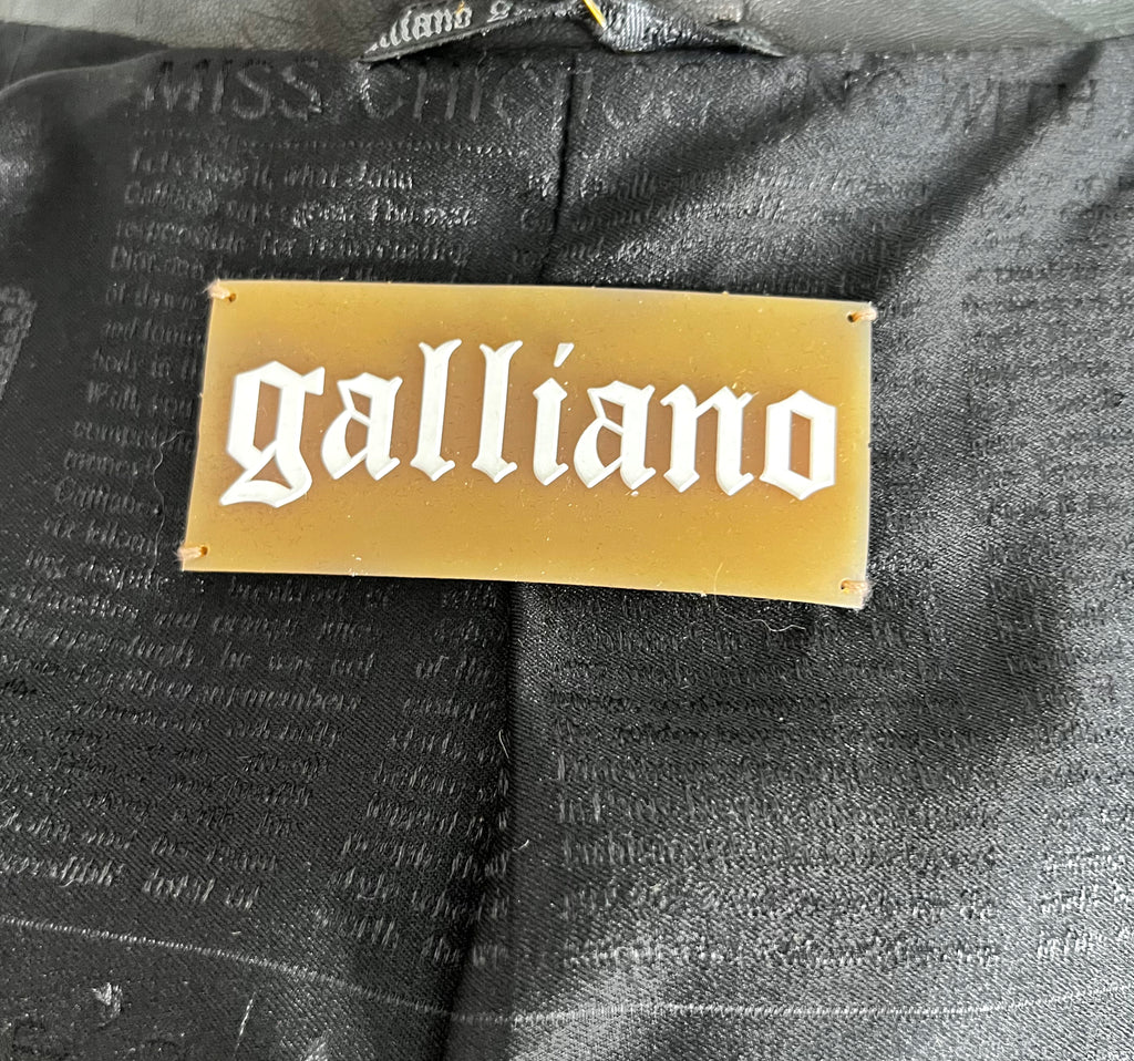 GALLIANO GALLIANO - Circus Biker Printed Leather Jacket - ALE PARIS Luxury Vintage