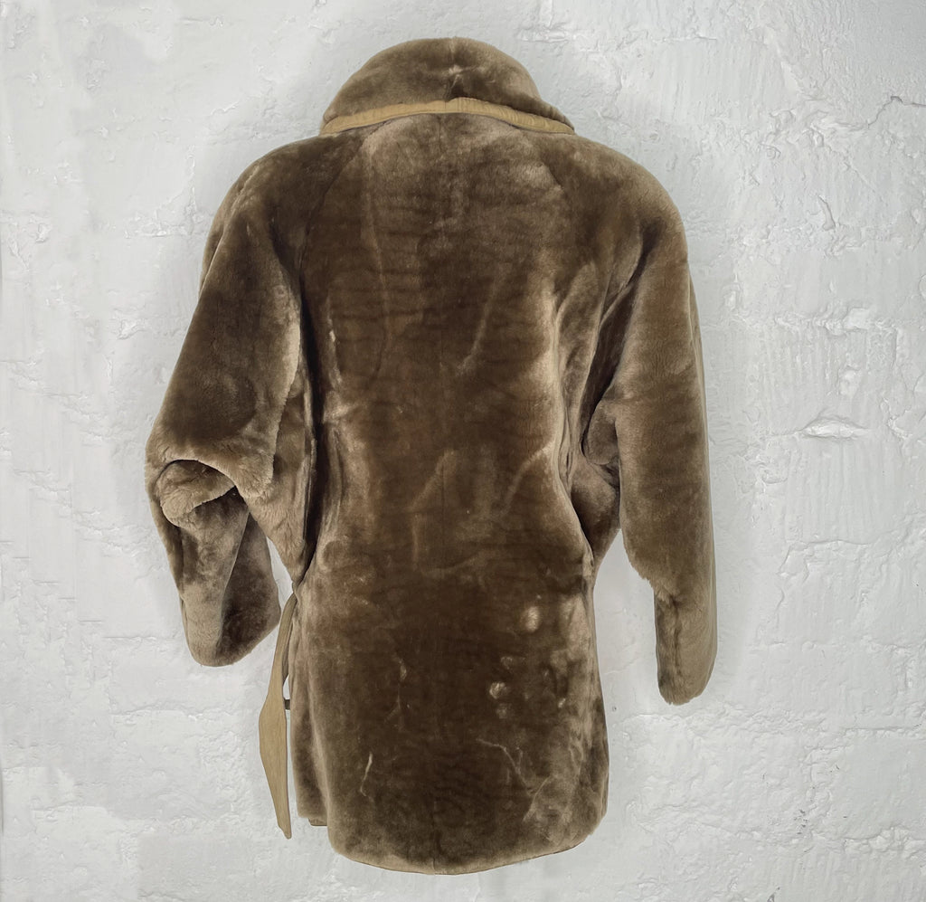 VERSACE VERSACE - Light Brown Fur Coat - ALE PARIS Luxury Vintage
