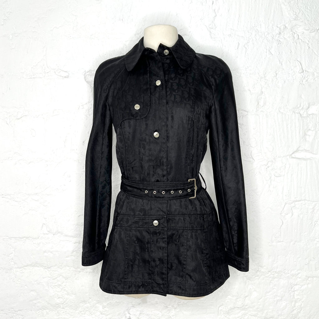 CHRISTIAN DIOR - Black monogram trench-coat - ALE PARIS Luxury Vintage