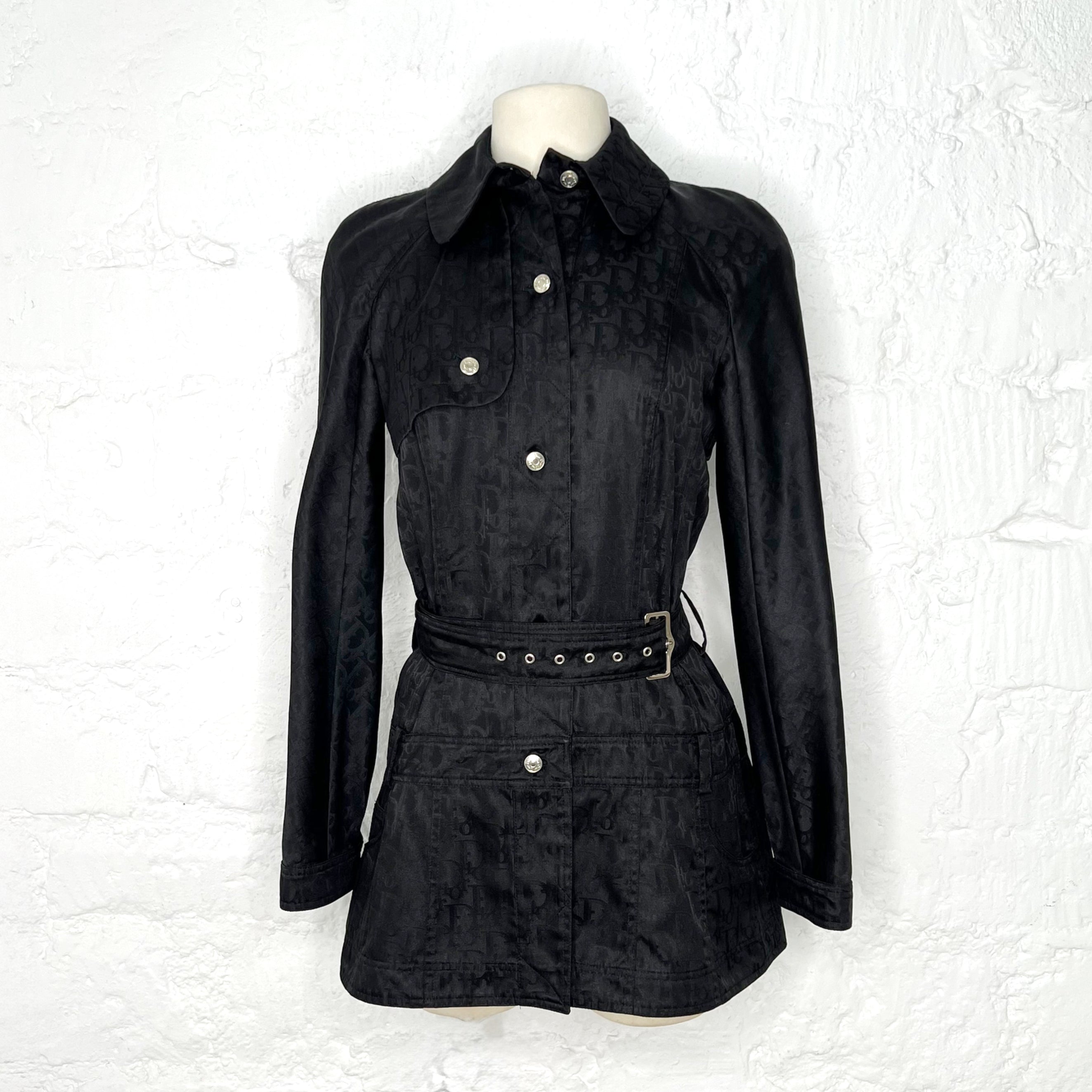 CHRISTIAN DIOR - Black monogram trench-coat - ALE PARIS Luxury Vintage