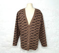 BALENCIAGA BALENCIAGA - Brown Monogram Oversized Cardigan - ALE PARIS Luxury Vintage