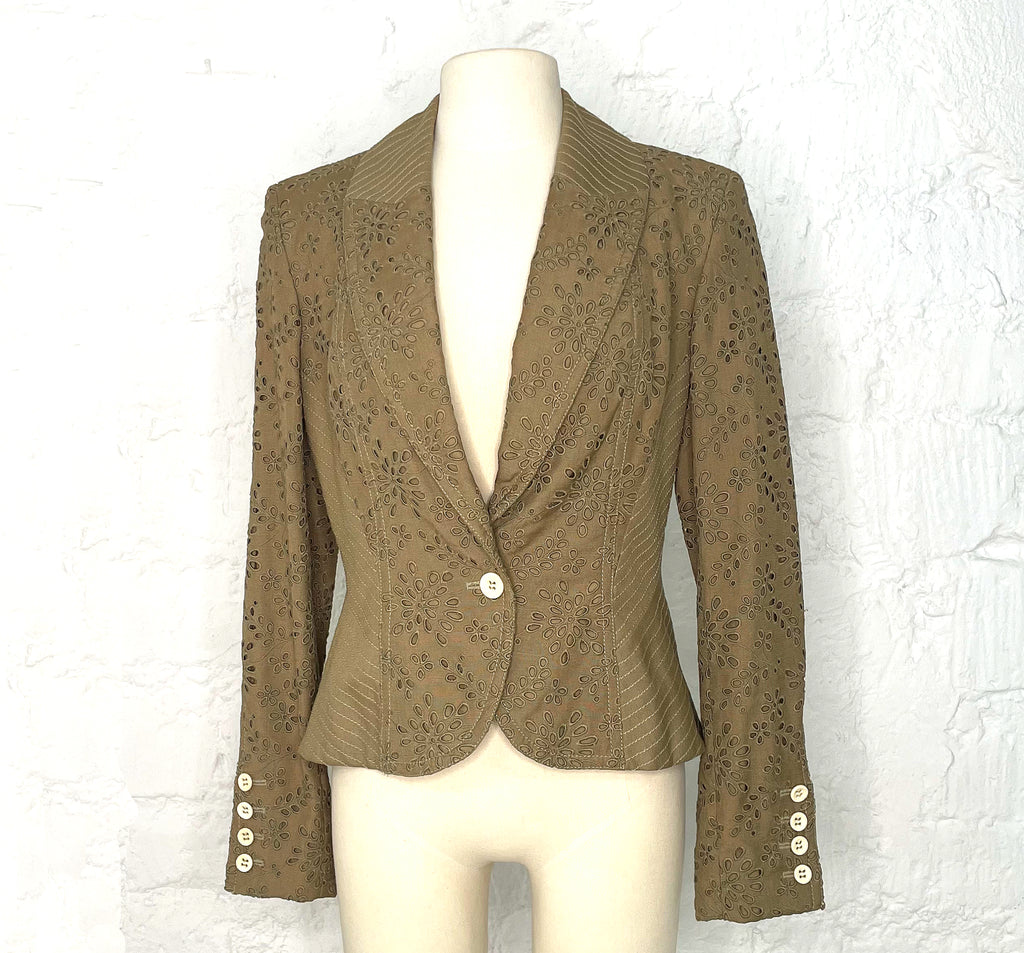 CHRISTIAN DIOR CHRISTIAN DIOR - Striped Blazer With Embroidery - ALE PARIS Luxury Vintage