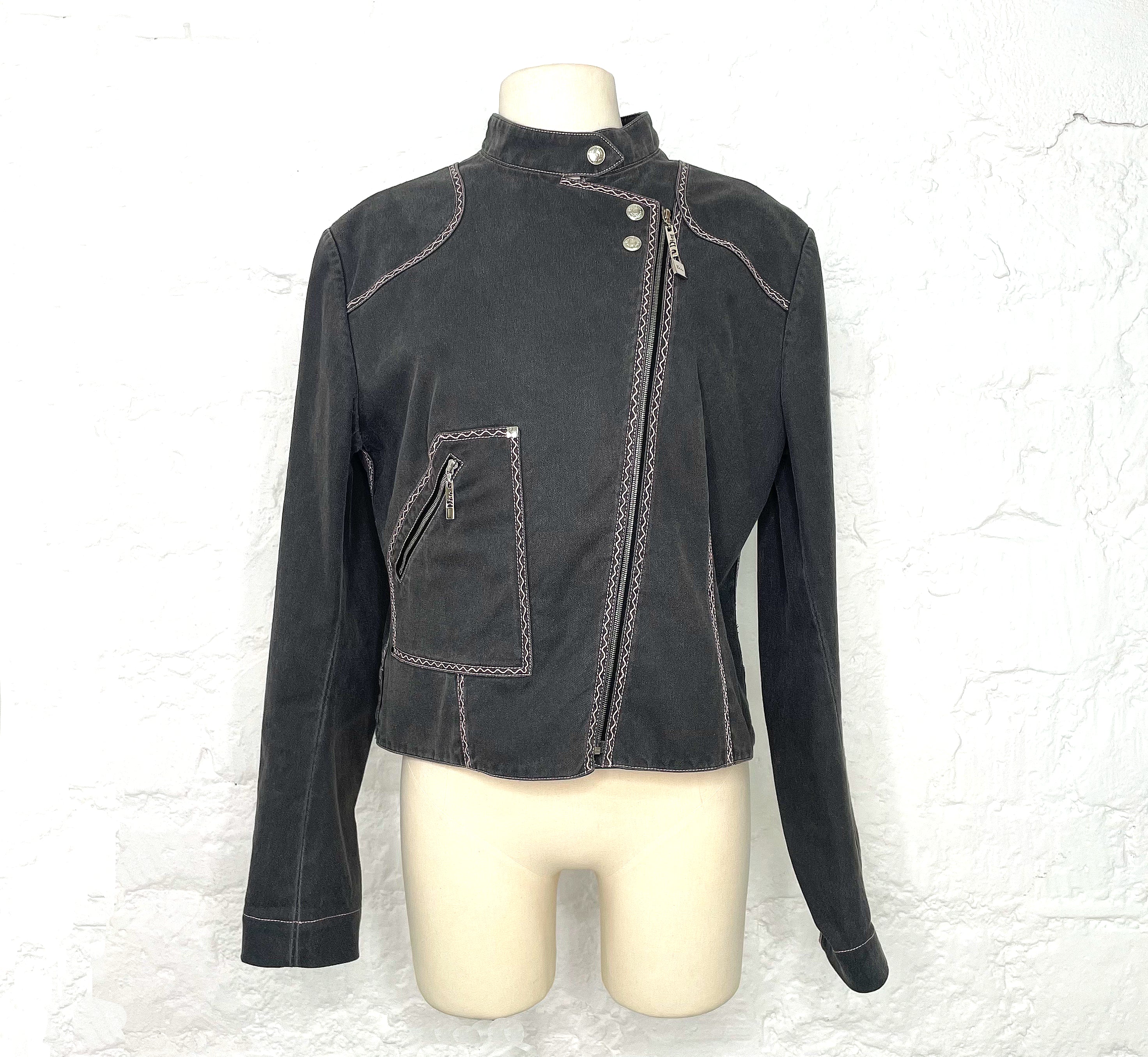 CHRISTIAN DIOR CHRISTIAN DIOR - Grey Short Denim Jacket - ALE PARIS Luxury Vintage