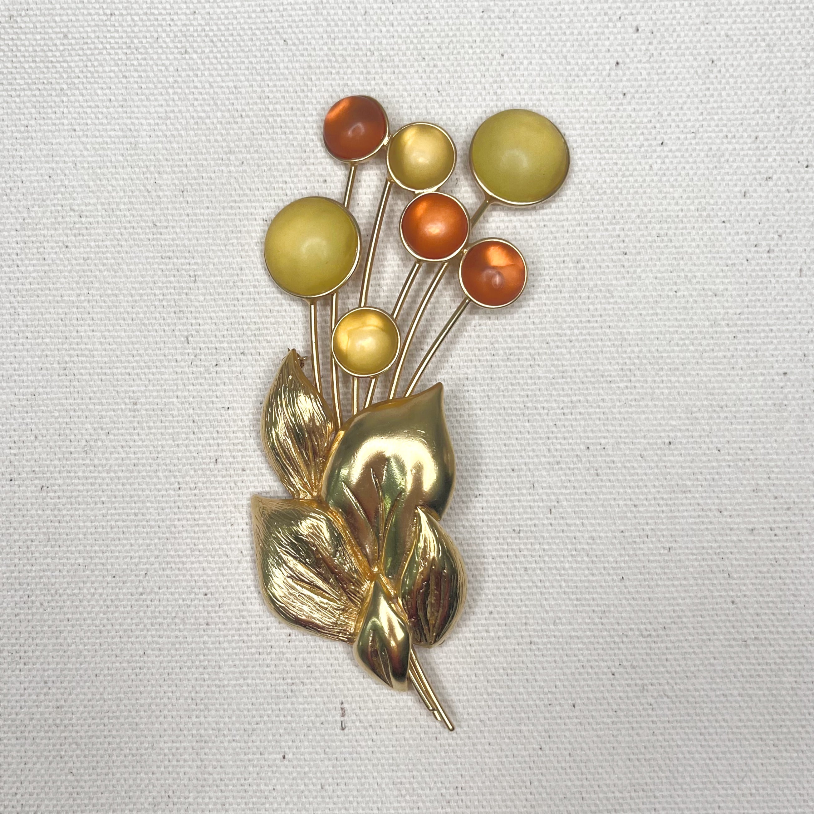 CHLOÉ CHLOE - Yellow And Orange Brooch - ALE PARIS Luxury Vintage