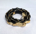 REVILLION REVILLION - Black And Gold Leather Belt - ALE PARIS Luxury Vintage