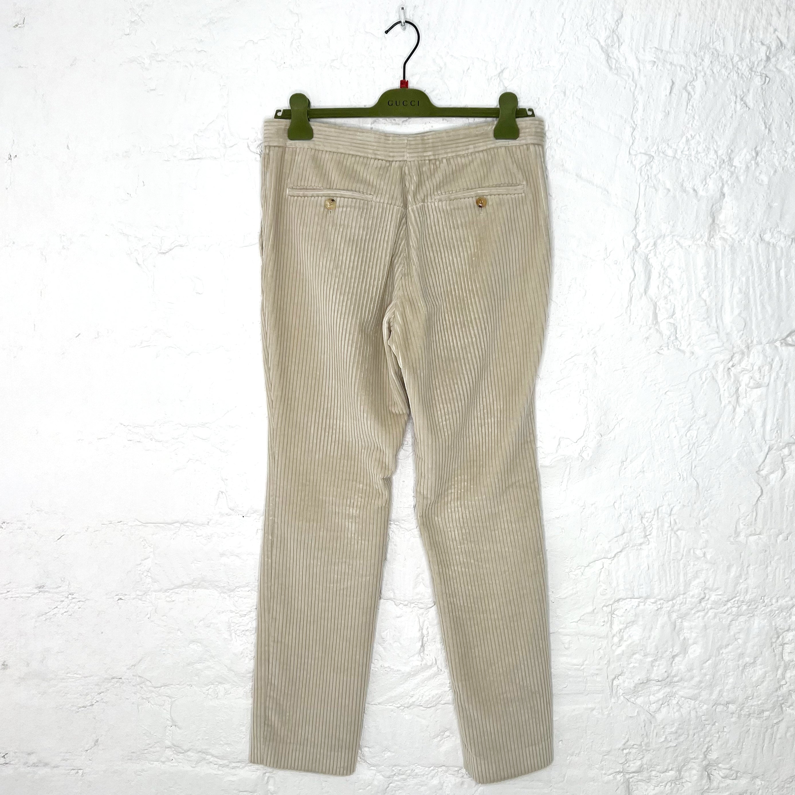 GUCCI GUCCI - Camel Ecru Wide Leg Trousers - ALE PARIS Luxury Vintage