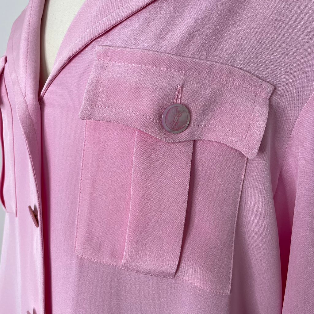 YVES SAINT LAURENT YVES SAINT LAURENT - Pink Saharienne Shirt - ALE PARIS Luxury Vintage