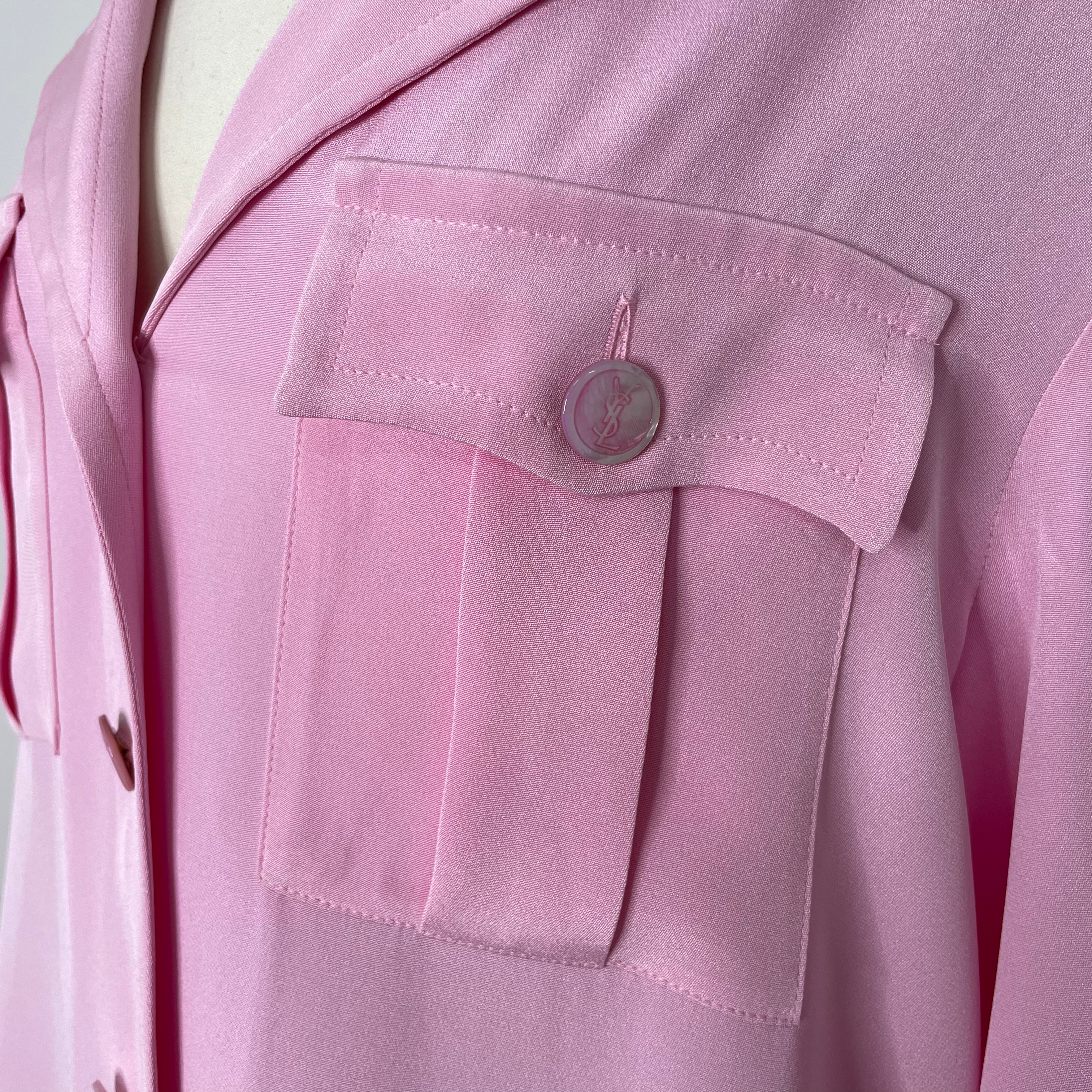 YVES SAINT LAURENT YVES SAINT LAURENT - Pink Saharienne Shirt - ALE PARIS Luxury Vintage
