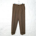 GUCCI - Brown / Green vichy pattern wide legs trousers - ALE PARIS Luxury Vintage