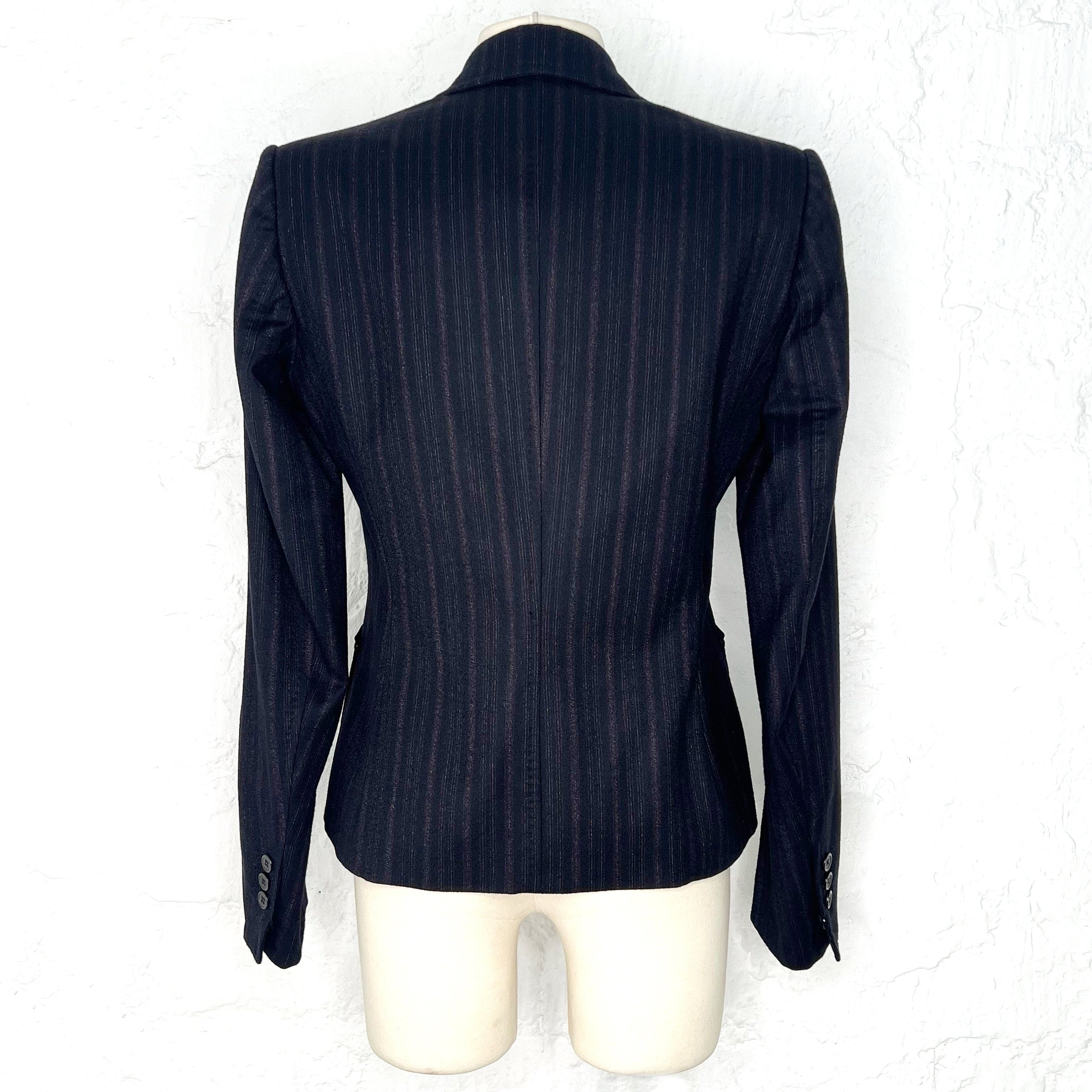 YVES SAINT LAURENT YVES SAINT LAURENT - Blue Navy Striped Blazer - ALE PARIS Luxury Vintage