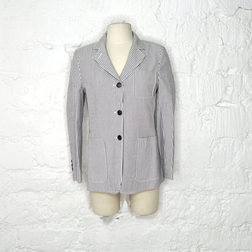 THOM BROWNE THOM BROWNE - Striped Seersucker Blazer - ALE PARIS Luxury Vintage