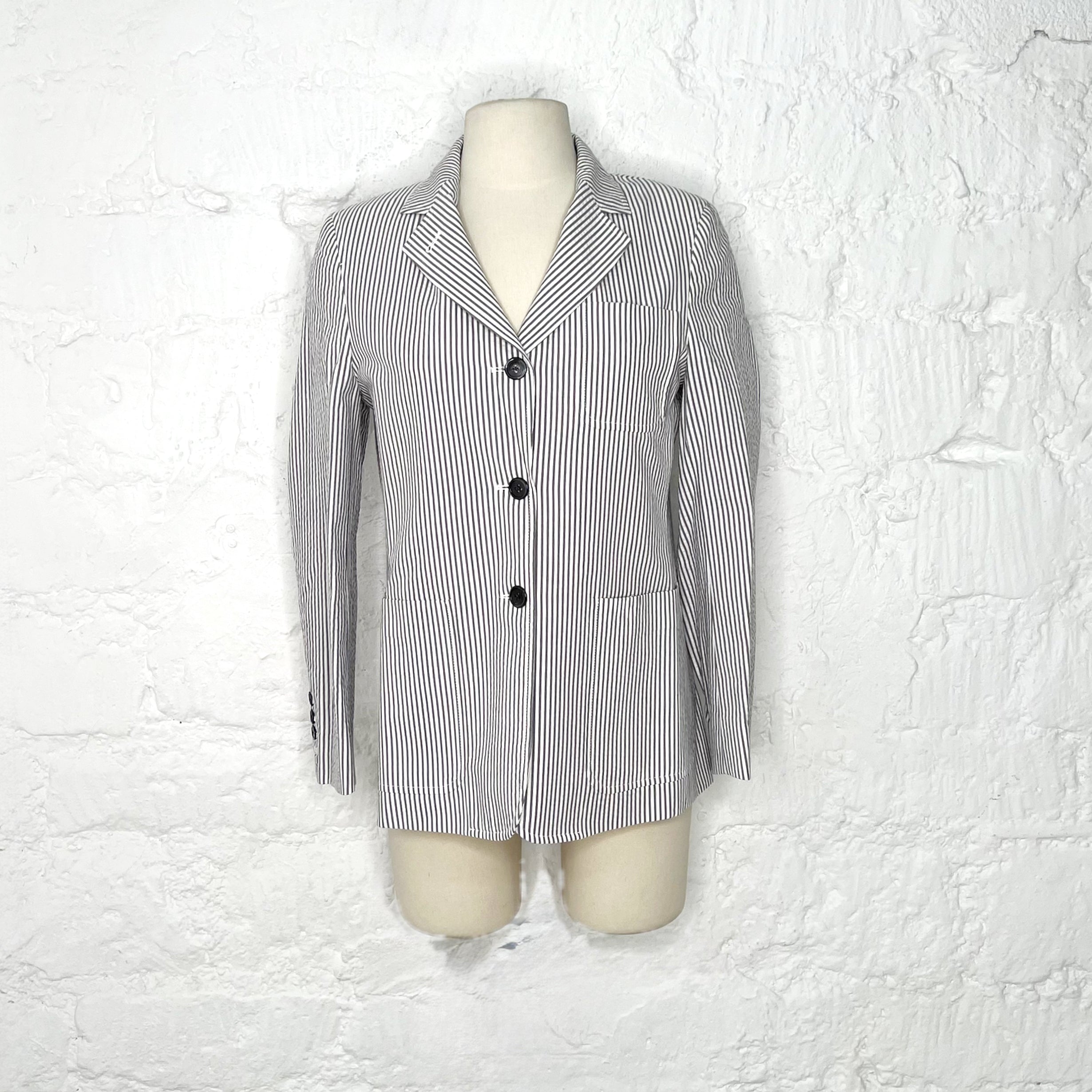 THOM BROWNE THOM BROWNE - Striped Seersucker Blazer - ALE PARIS Luxury Vintage