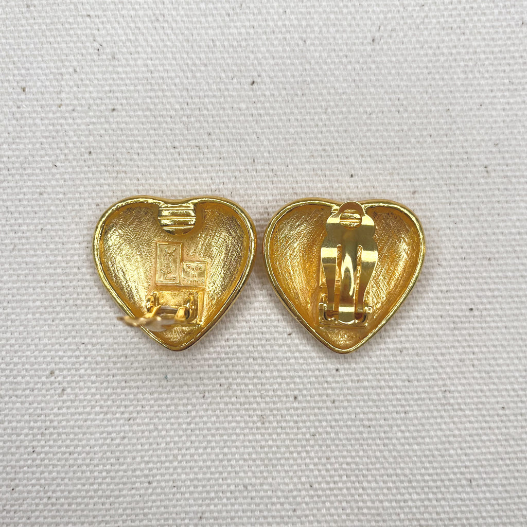 YVES SAINT LAURENT YVES SAINT LAURENT - Heart Clip Earrings - ALE PARIS Luxury Vintage