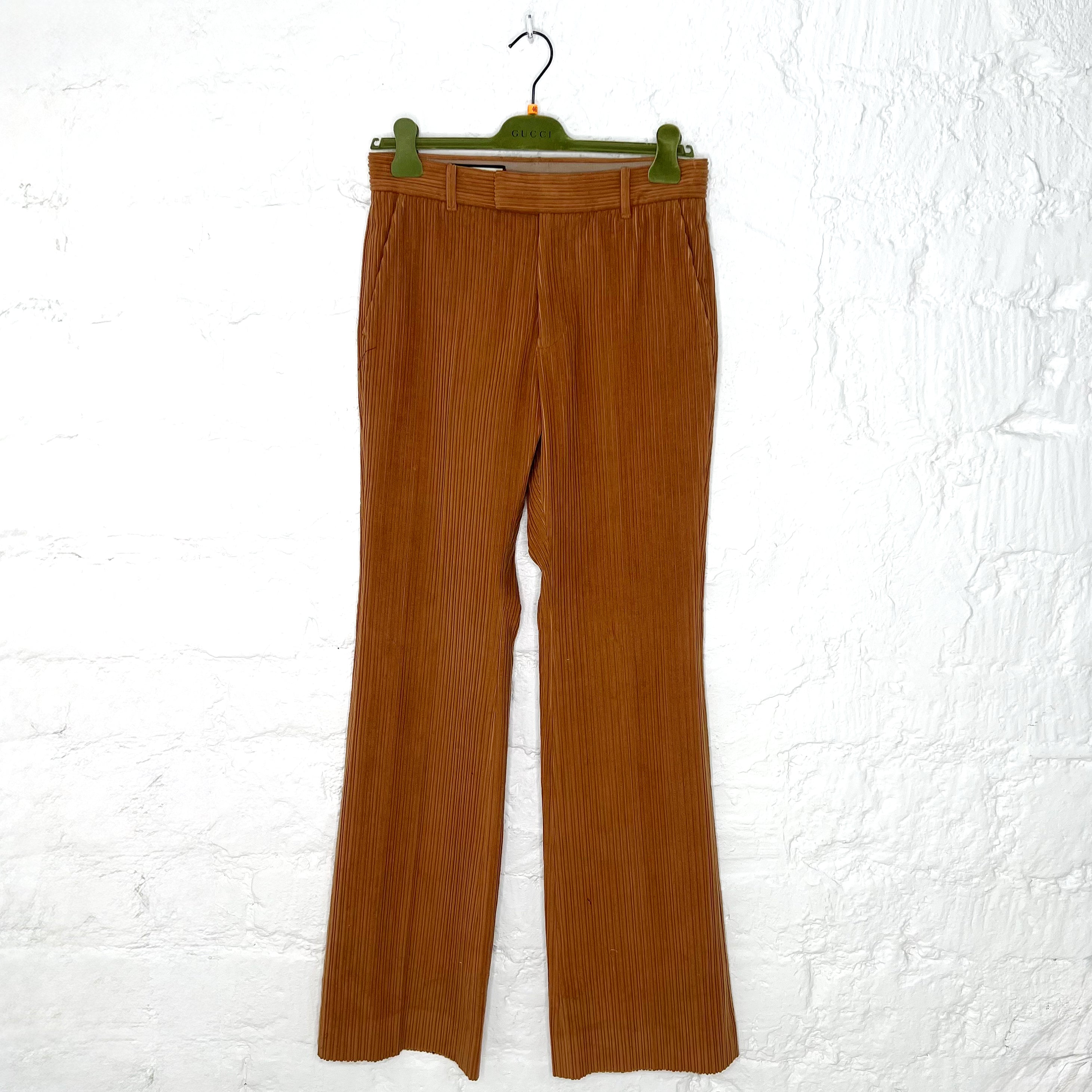 GUCCI GUCCI - Caramello Wide Leg Trousers - ALE PARIS Luxury Vintage