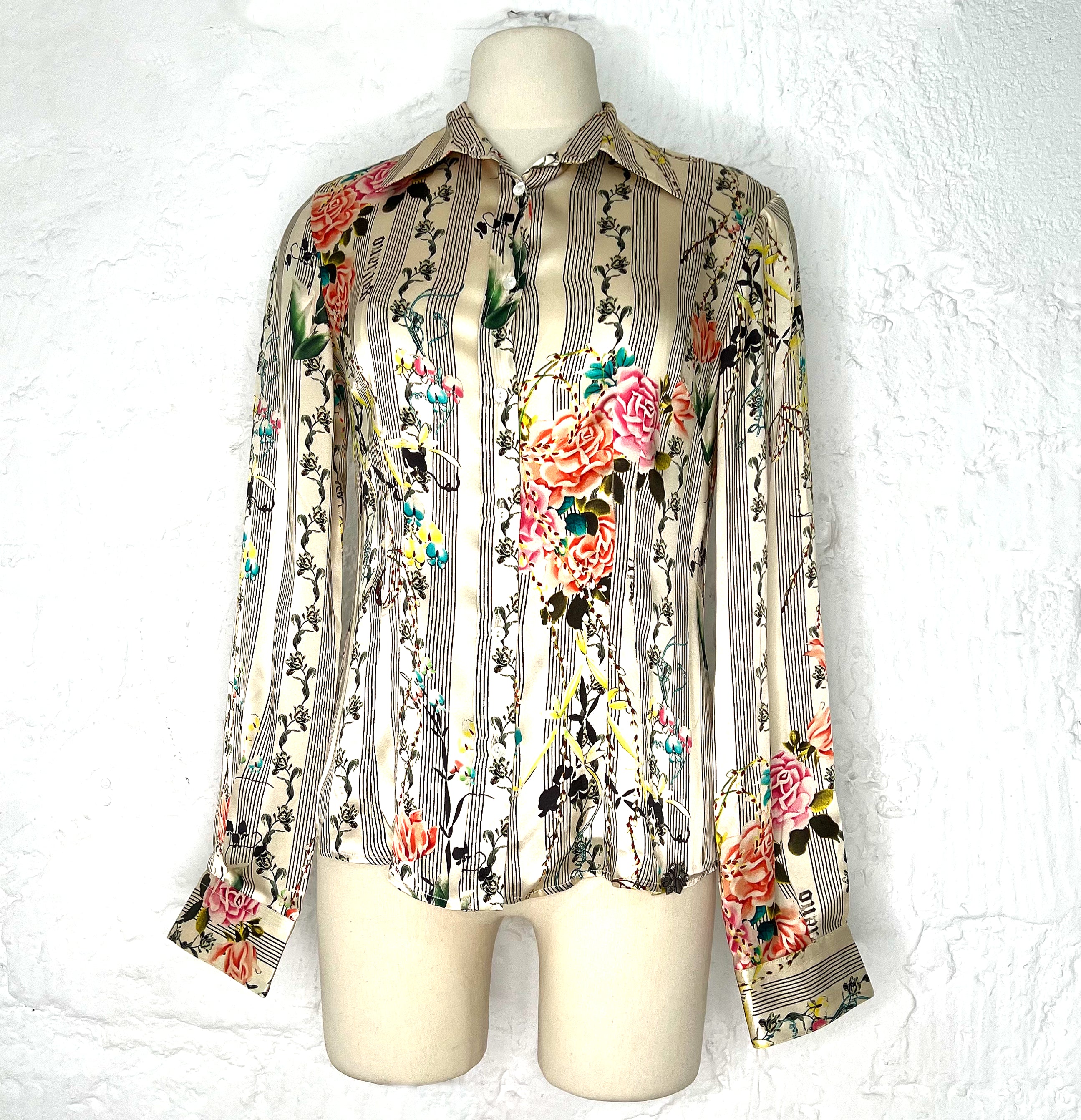 GALLIANO GALLIANO - Floral Print Silk Shirt - ALE PARIS Luxury Vintage