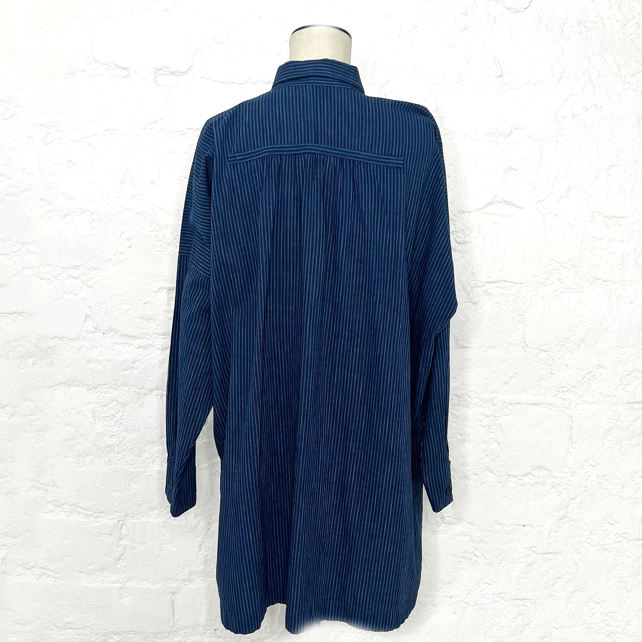 ISSEY MIYAKE ISSEY MIYAKE - Blue Oversize Striped Shirt - ALE PARIS Luxury Vintage