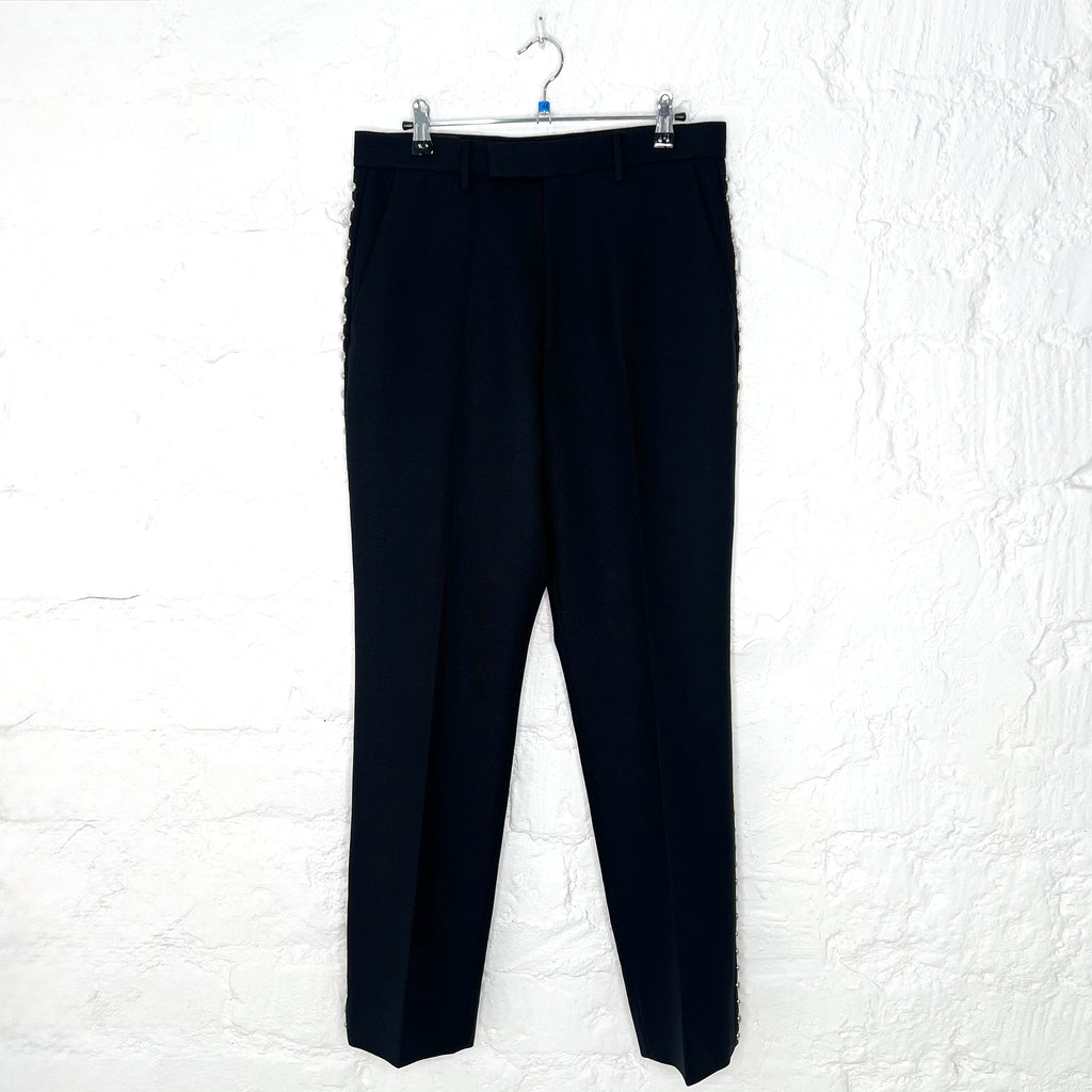 GUCCI GUCCI - Straight Fit Trousers With Silver Eyelet Details - ALE PARIS Luxury Vintage