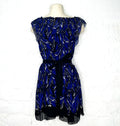 Prada PRADA - Black And Blue Printed Fluid Dress - ALE PARIS Luxury Vintage