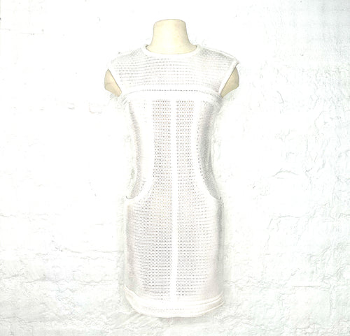 CHANEL CHANEL - Sleeveless White Mini Dress - ALE PARIS Luxury Vintage