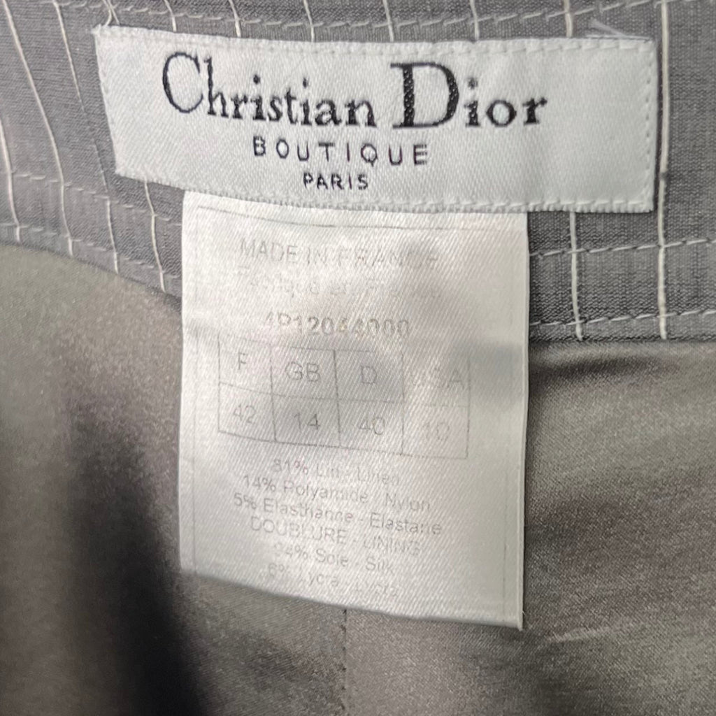 CHRISTIAN DIOR CHRISTIAN DIOR - Dior Light Grey Stripped Set - ALE PARIS Luxury Vintage
