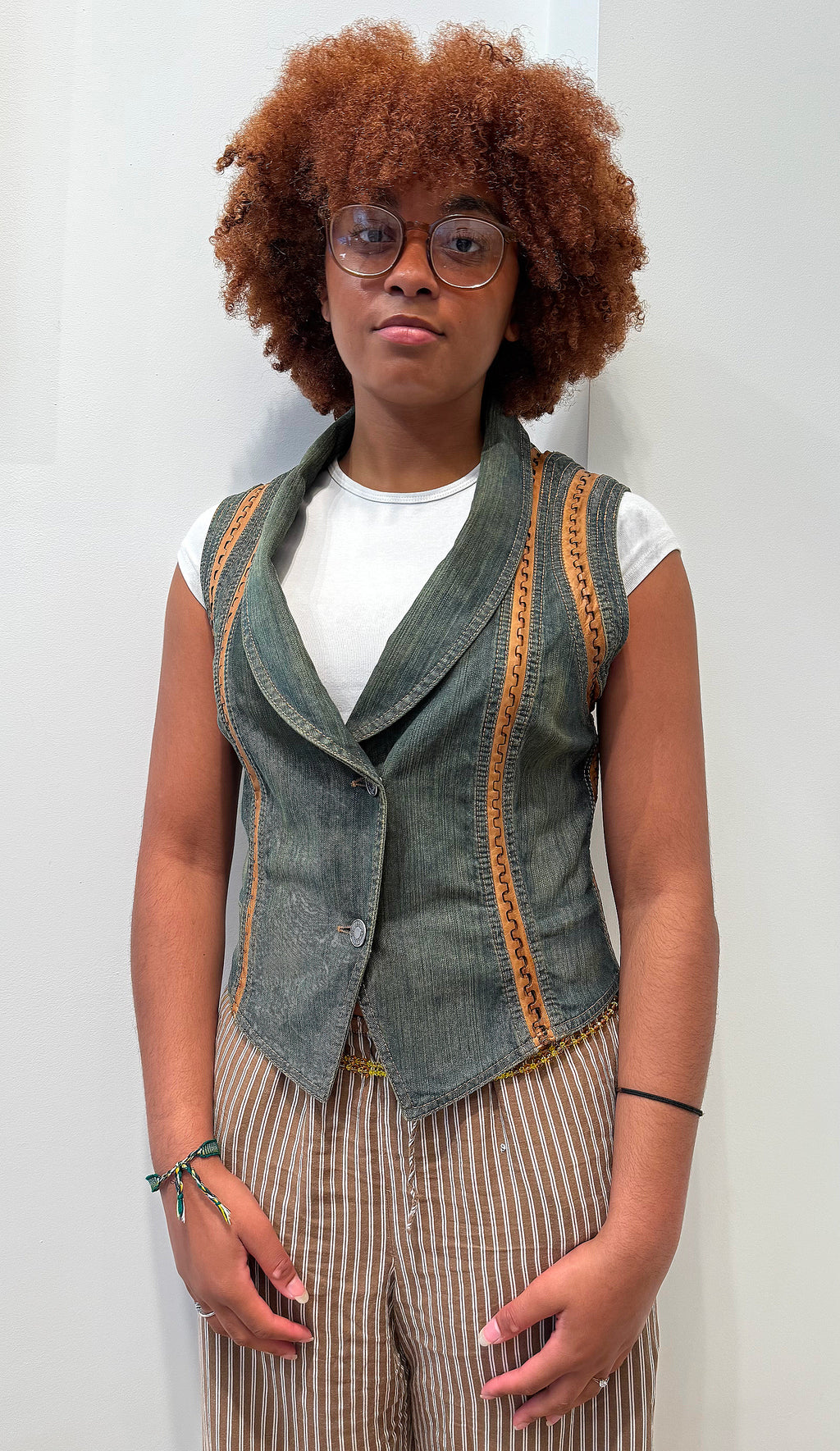 CHRISTIAN DIOR CHRISTIAN DIOR - Green Denim Waistcoat - ALE PARIS Luxury Vintage