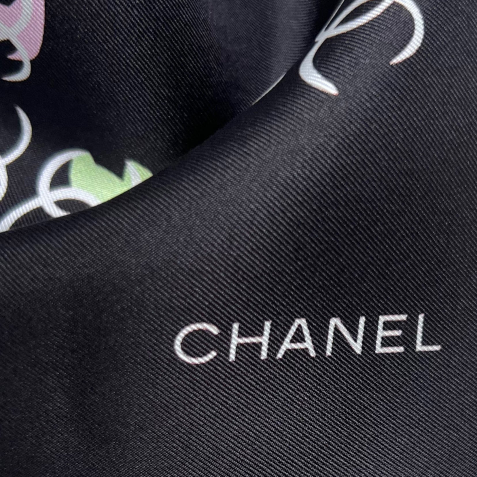 CHANEL CHANEL - Monogram Logo Square Scarf - ALE PARIS Luxury Vintage