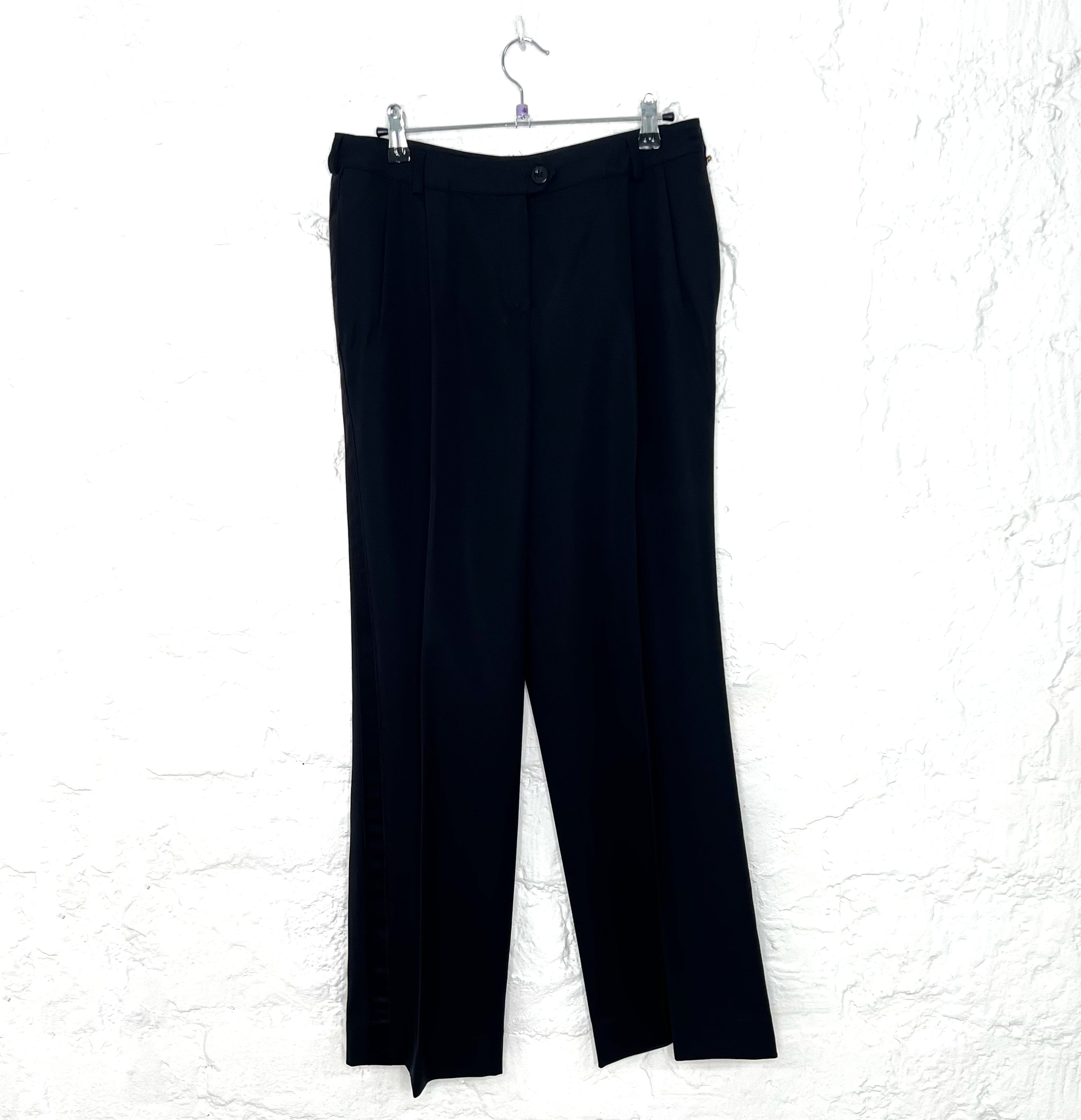 CHRISTIAN DIOR CHRISTIAN - Dior Low Waisted Black Pleats Pants - ALE PARIS Luxury Vintage