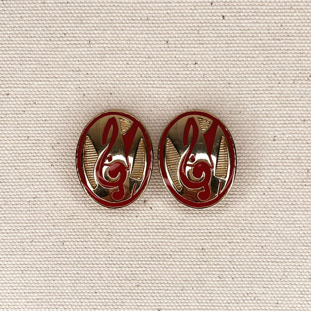 PIERRE BALMAIN PIERRE BALMAIN - Oval Clip Earrings - ALE PARIS Luxury Vintage