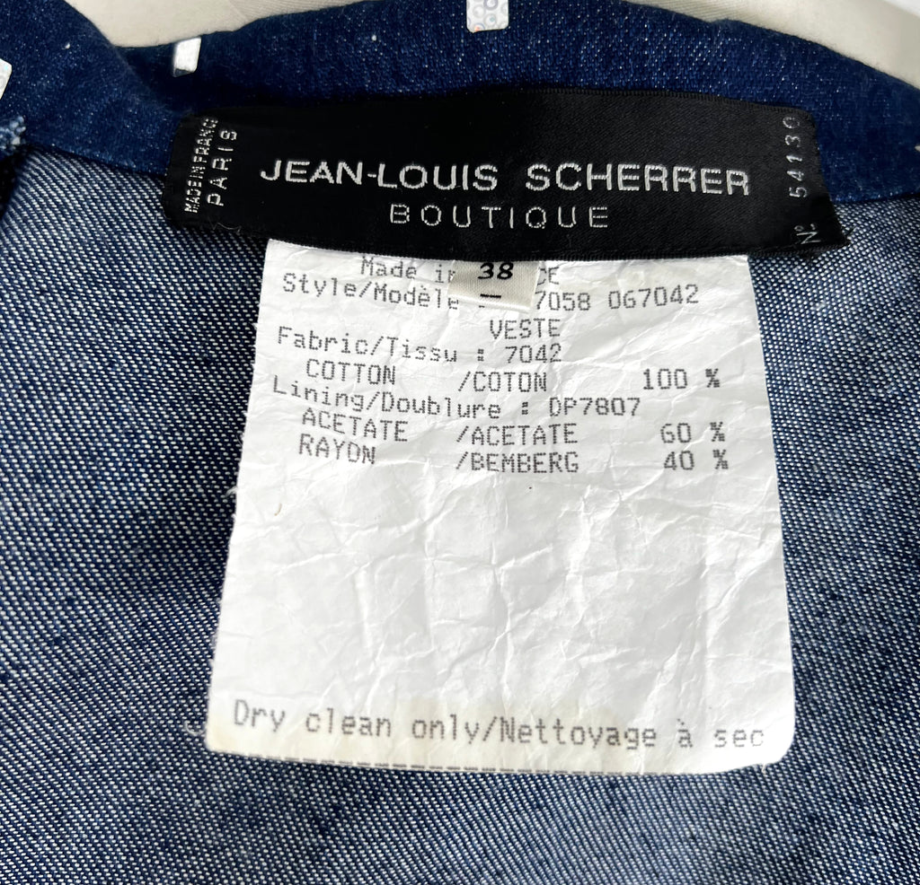 JEAN LOUIS SCHERRER JEAN LOUIS SCHERRER - Blue Cropped Glittered Jacket - ALE PARIS Luxury Vintage