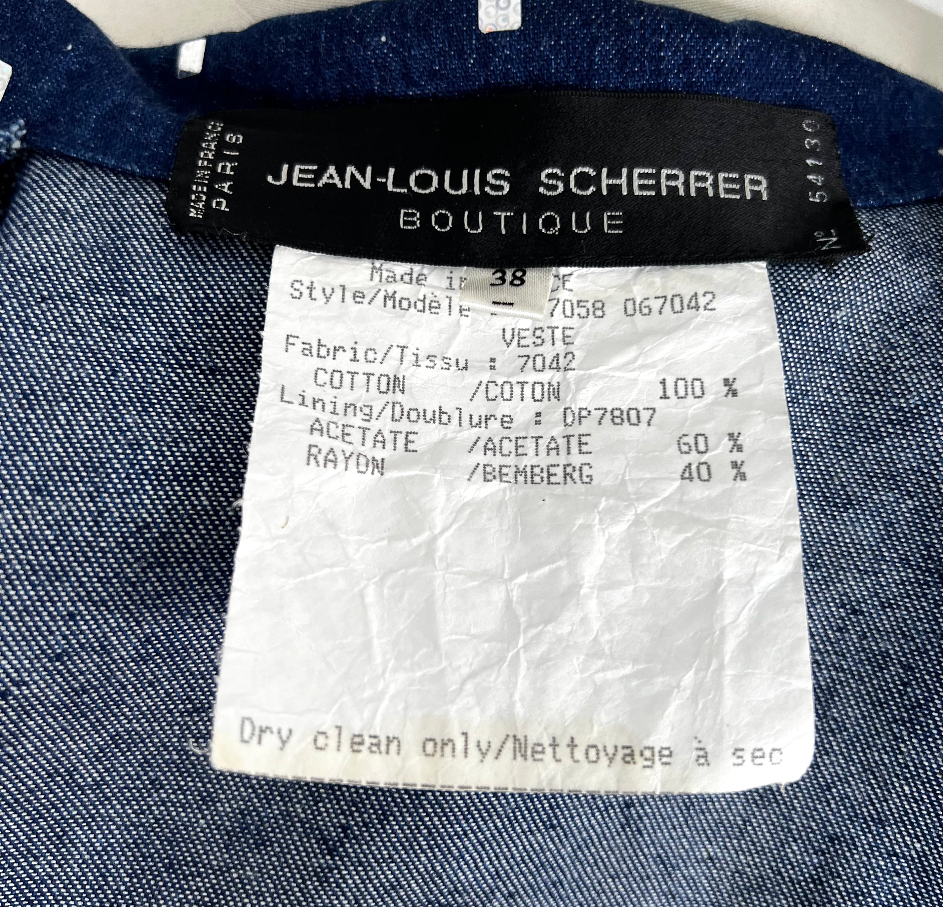 JEAN LOUIS SCHERRER JEAN LOUIS SCHERRER - Blue Cropped Glittered Jacket - ALE PARIS Luxury Vintage